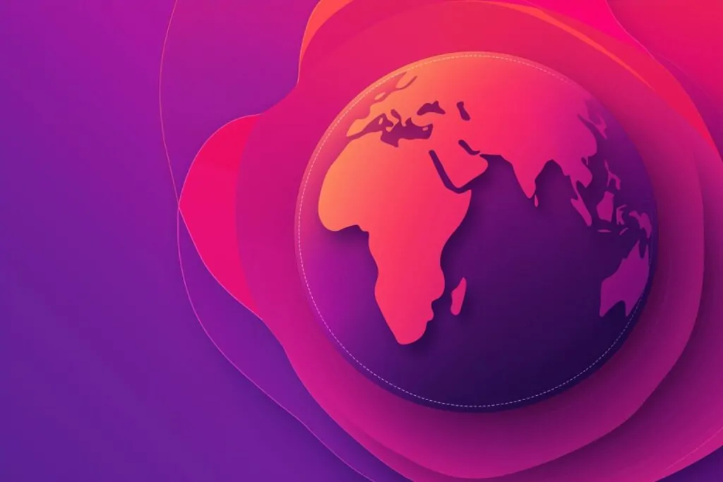 globe in pink purple hues