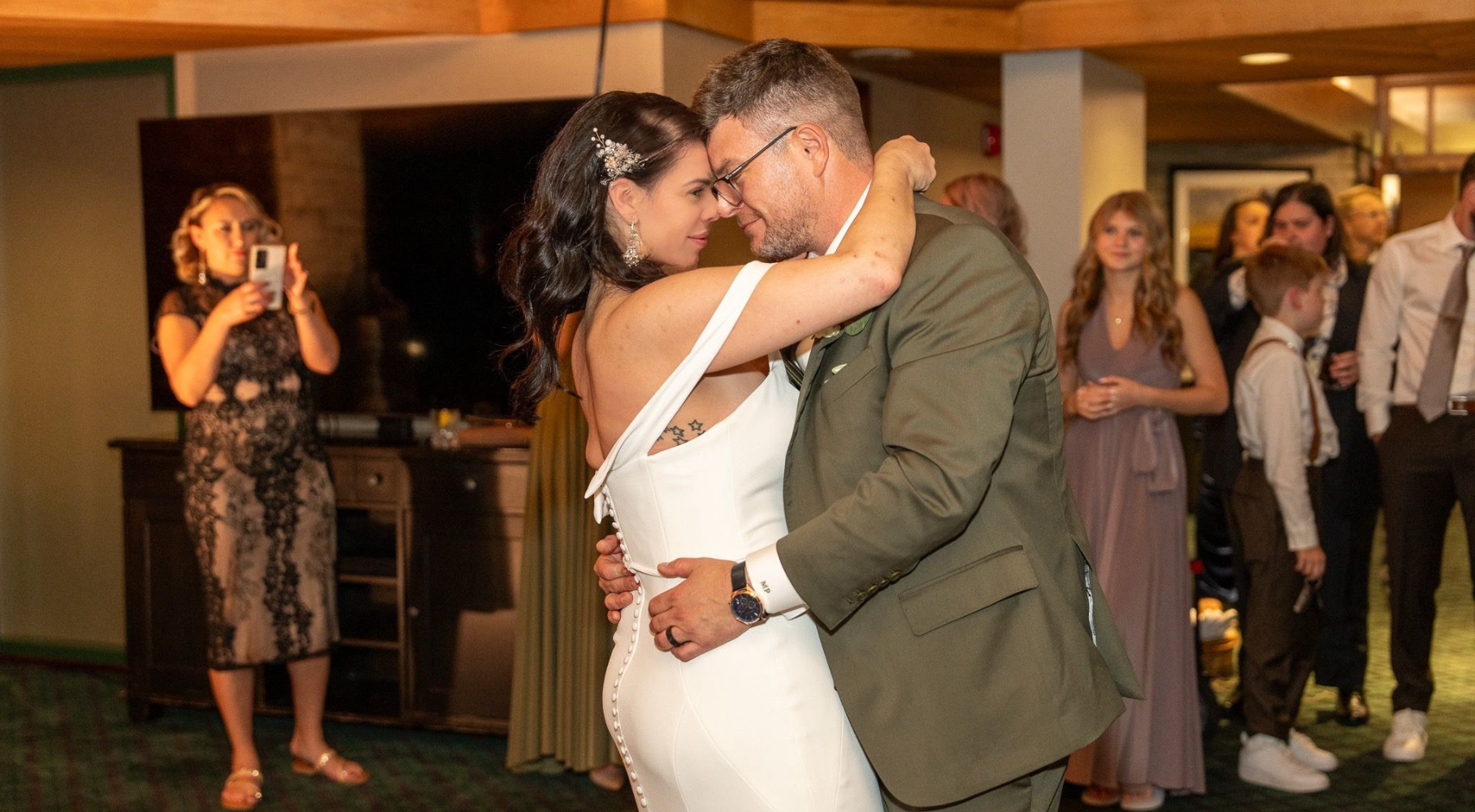Vlasta with her husband, dancing on her wedding night.
