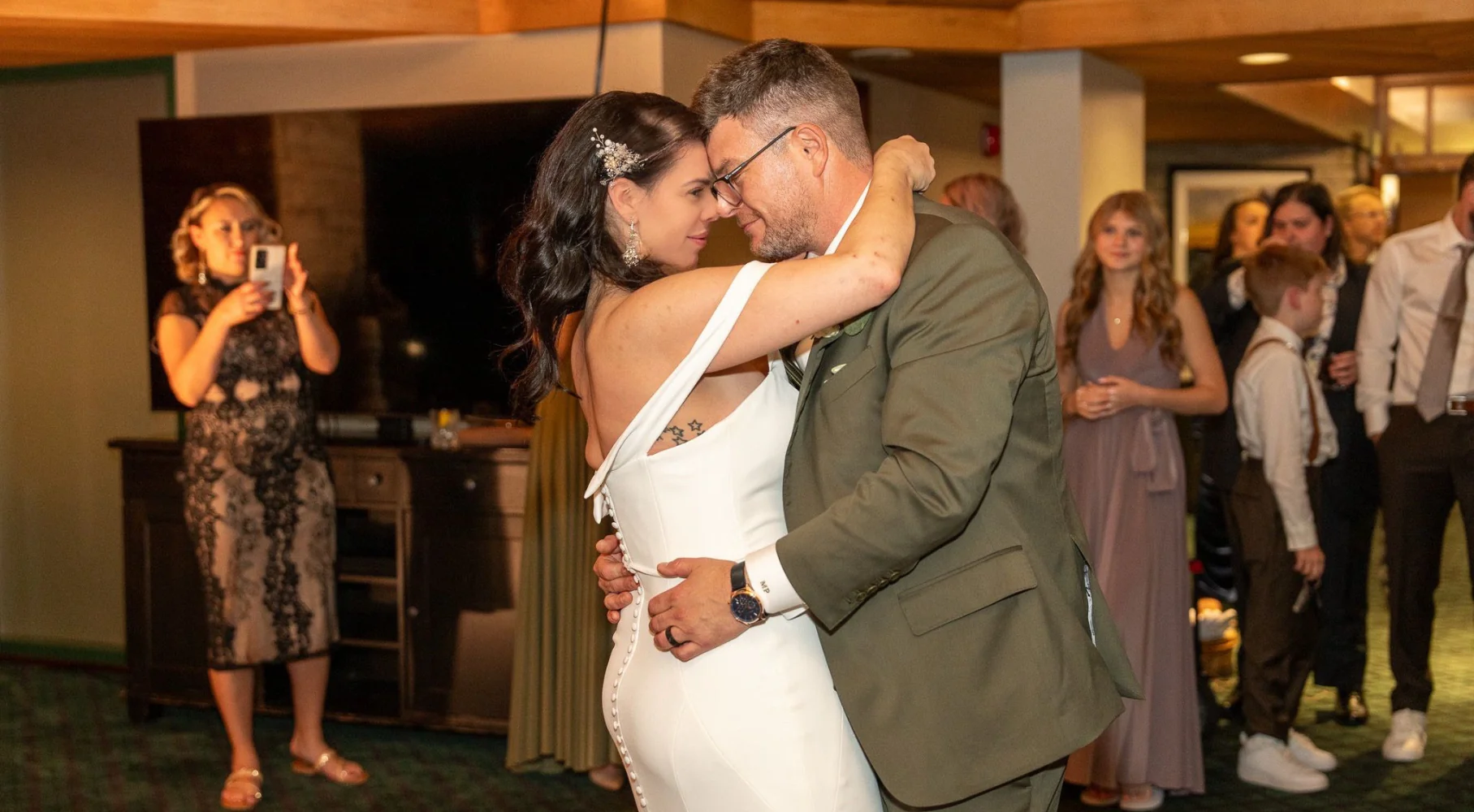 Vlasta with her husband, dancing on her wedding night.