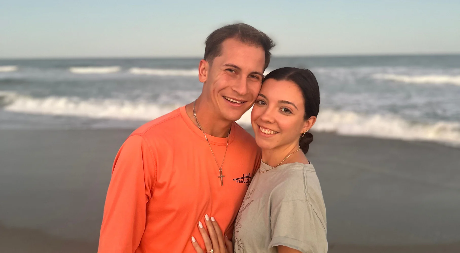 Jenna Lea and fiancé at the beach