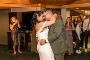 Vlasta with her husband, dancing on her wedding night.