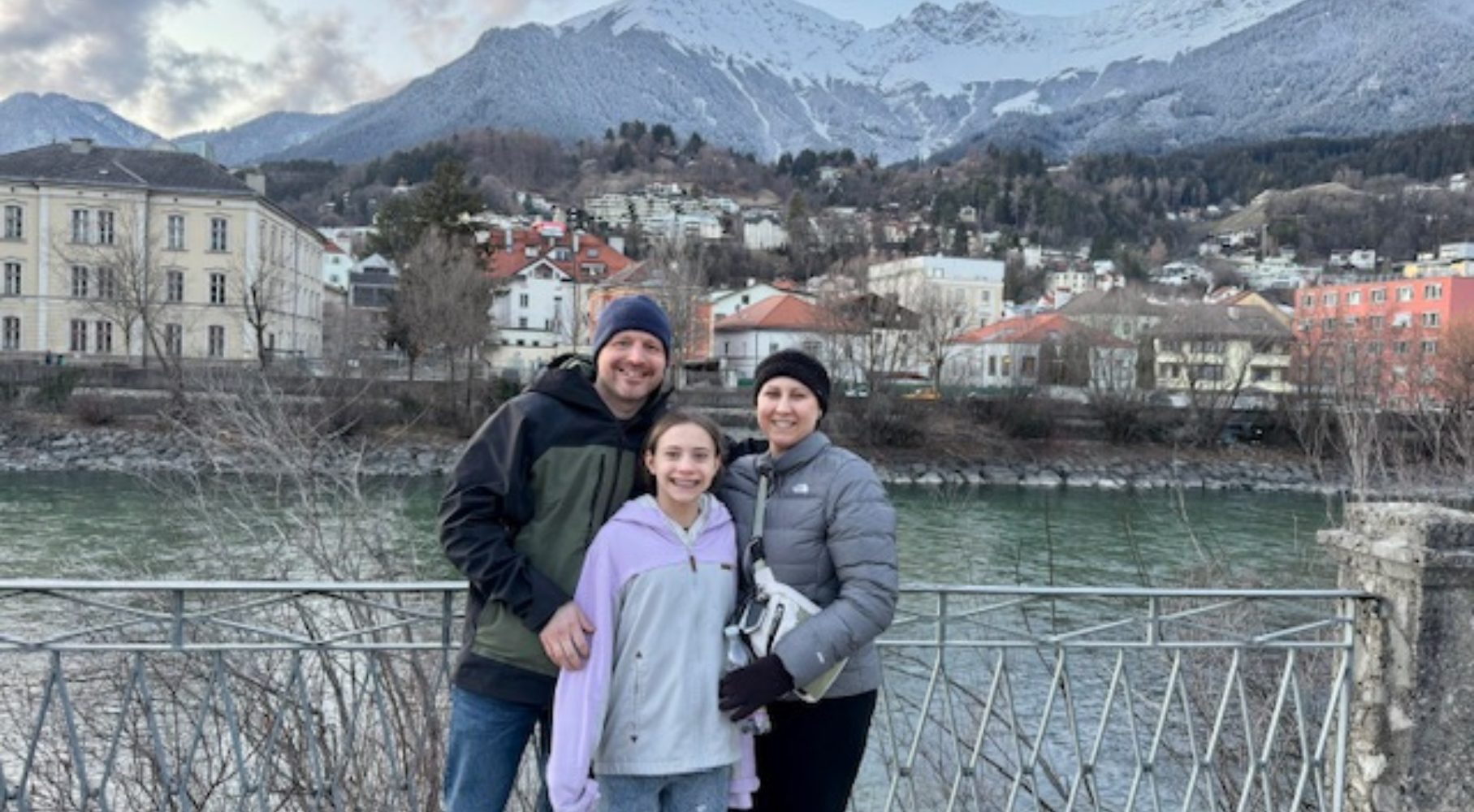 Marissa Furey, husband, and daughter on vacation.