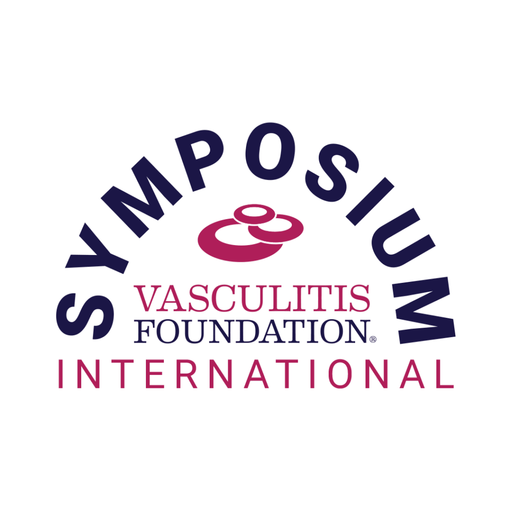 Vasculitis Foundation Symposium International logo with circular text and organization branding.