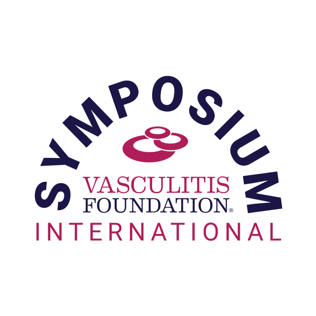 Vasculitis Foundation Symposium International logo with circular text and organization branding.