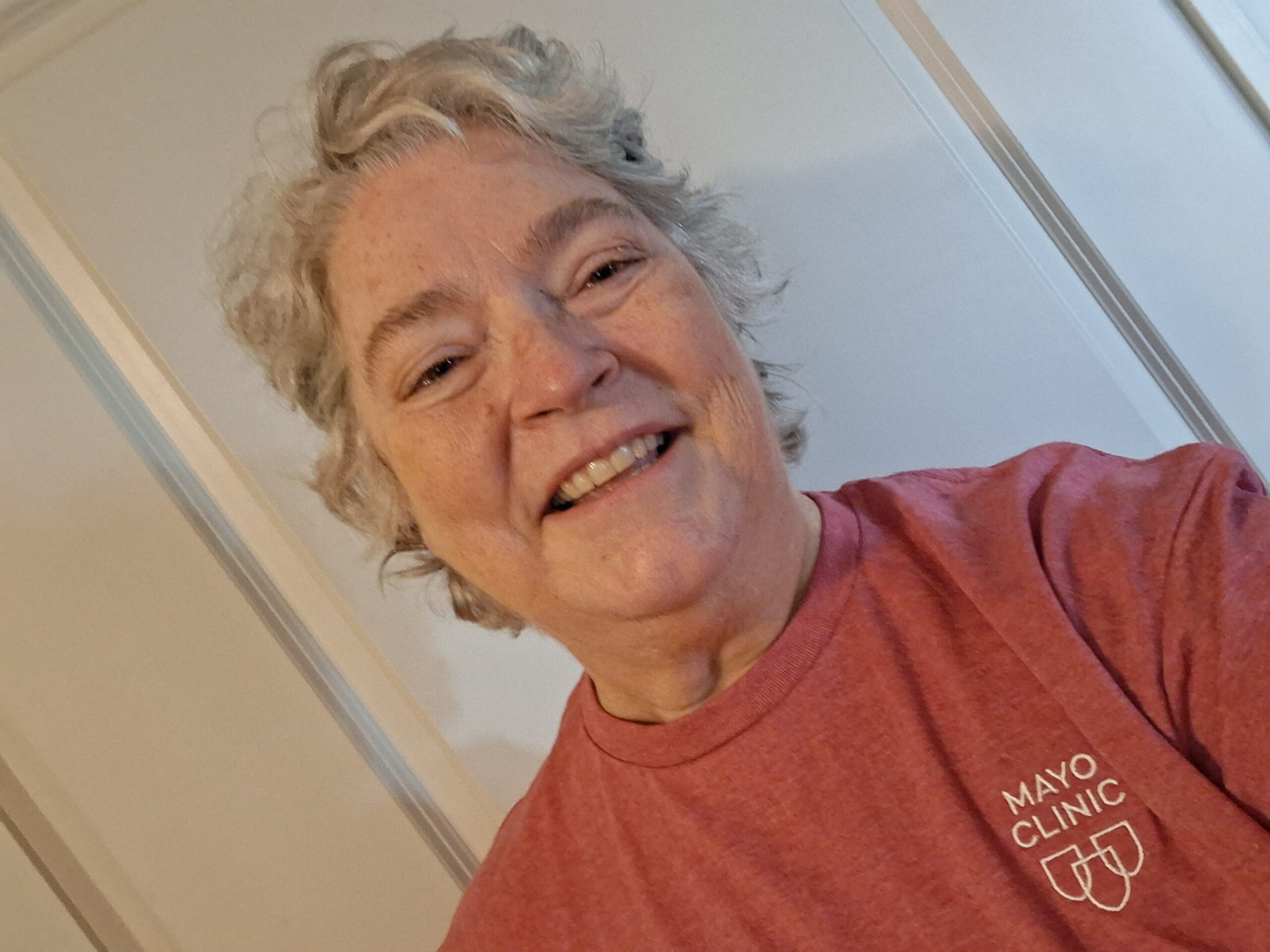 selfie of melody in a red tshirt