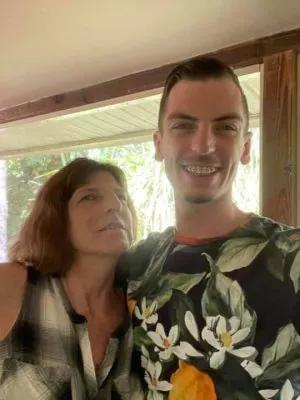 Janet DeLuca pictured with her son